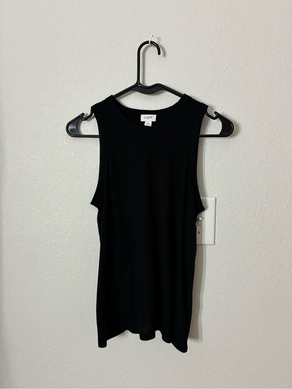 J. Crew Black Sleeveless Open Back Crew Neck Tank Size S